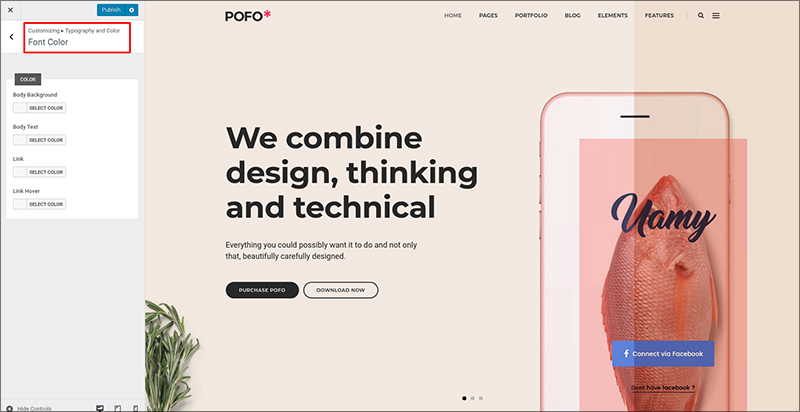 Change your website colors – POFO Documentation